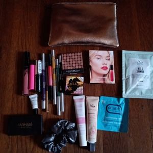 Makeup bag and beauty supplies